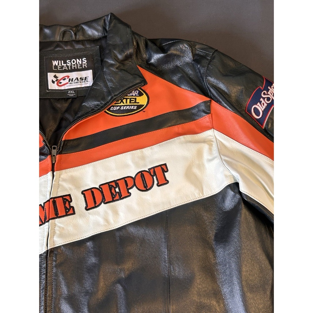 Vintage Tony Stewart #20 NASCAR Racing Wilson's Leather Jacket Sz XXL - Picture 8 of 16